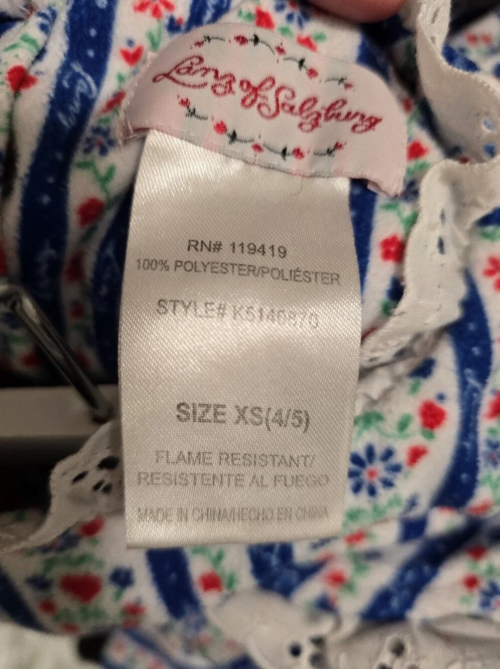 GIRLS LANZ Of Salzburg Fleece Full Length Nightgown